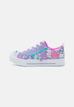 Skechers Rainbow Heart Lace Up Later Zipper DetailSneakers BasseLavender/Multi-Coloured Bambini Scarpe SK113D0JH-I11