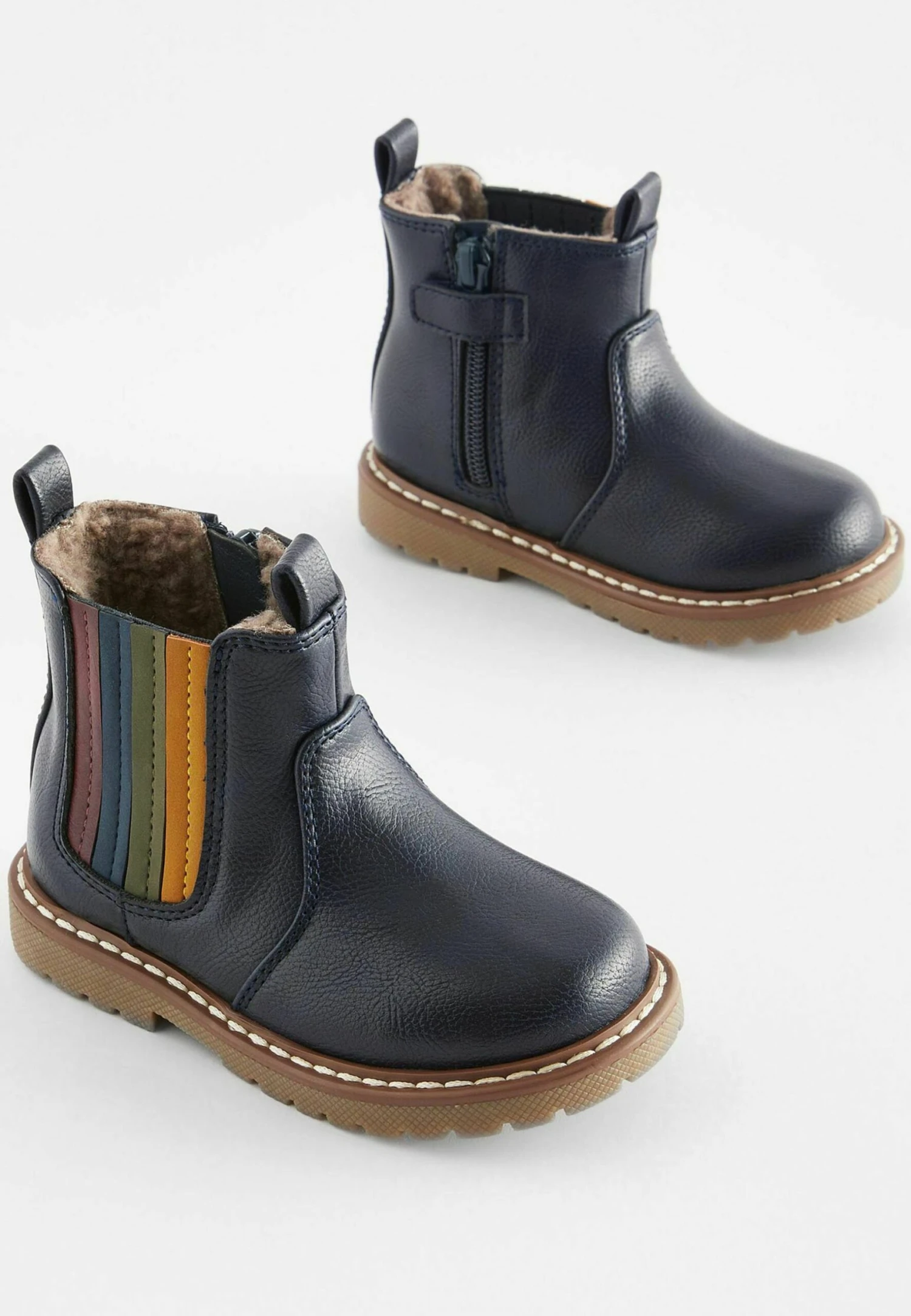 Next Chelsea Stivali Da Neve Navy Blue Rainbow Stripe Bambini Scarpe Neonato NX314I064-K12 2 Next Chelsea Stivali Da Neve Navy Blue Rainbow Stripe Bambini Scarpe Neonato NX314I064-K12 - immagine 2