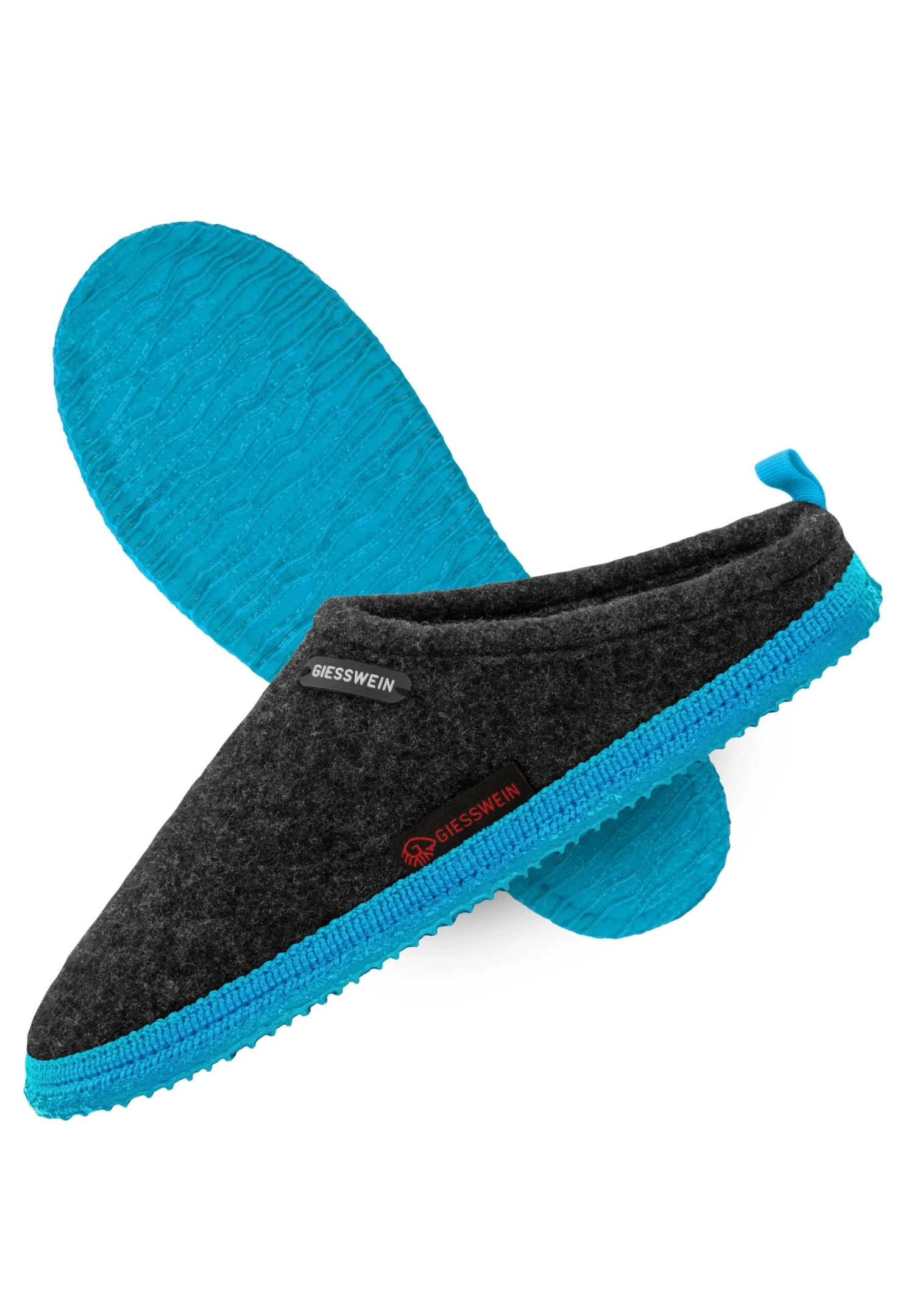 Giesswein Woolpops - Pantofole - Anthrazit/Türkis 8 Giesswein Woolpops - Pantofole - Anthrazit/Türkis - immagine 8