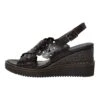 Tamaris Sandali Con ZeppaBlack Donna Scarpe Piatte TA111A3RI-Q11