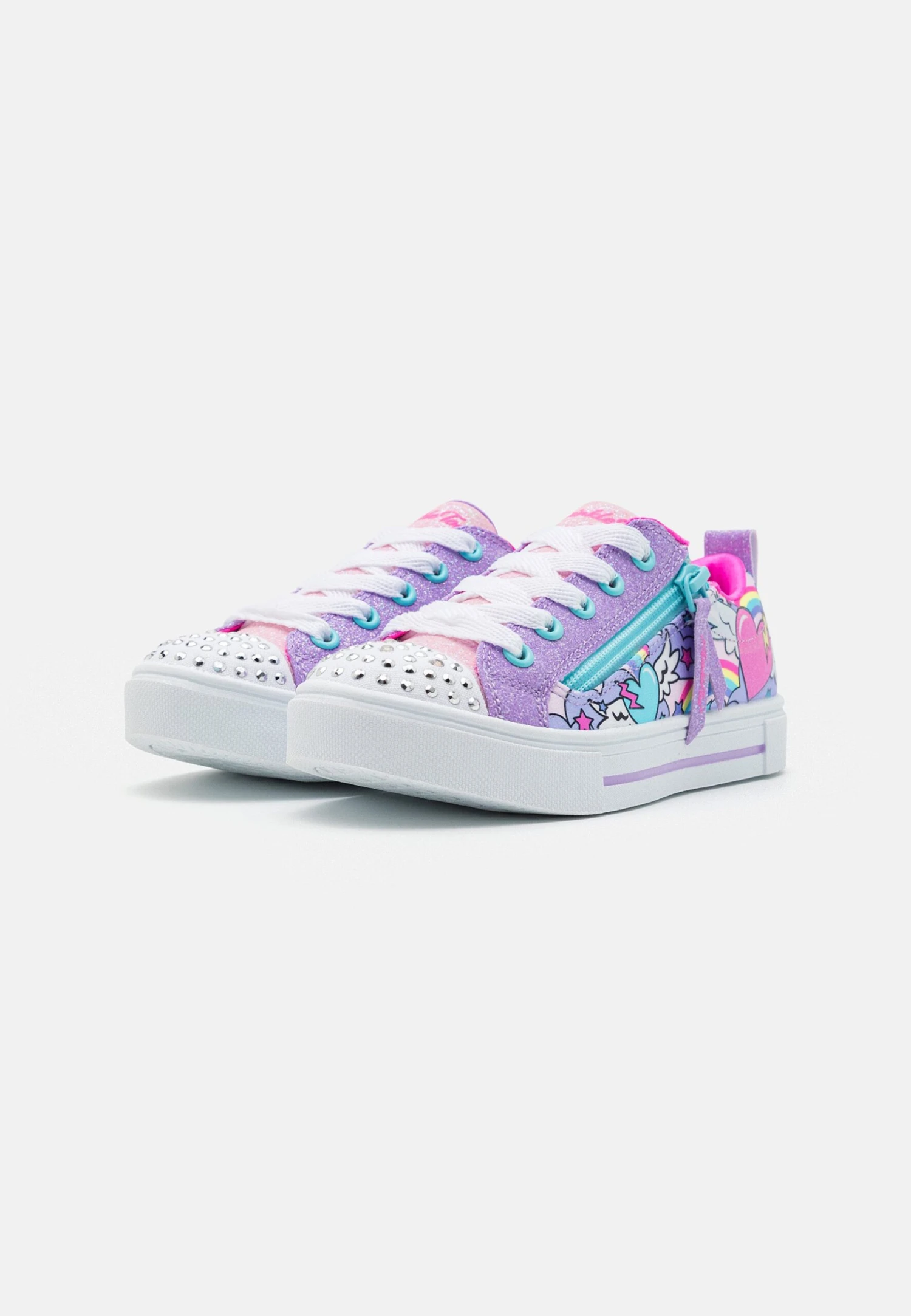 Skechers Rainbow Heart Lace Up Later Zipper DetailSneakers BasseLavender/Multi-Coloured Bambini Scarpe SK113D0JH-I11 2 Skechers Rainbow Heart Lace Up Later Zipper DetailSneakers BasseLavender/Multi-Coloured Bambini Scarpe SK113D0JH-I11 - immagine 2