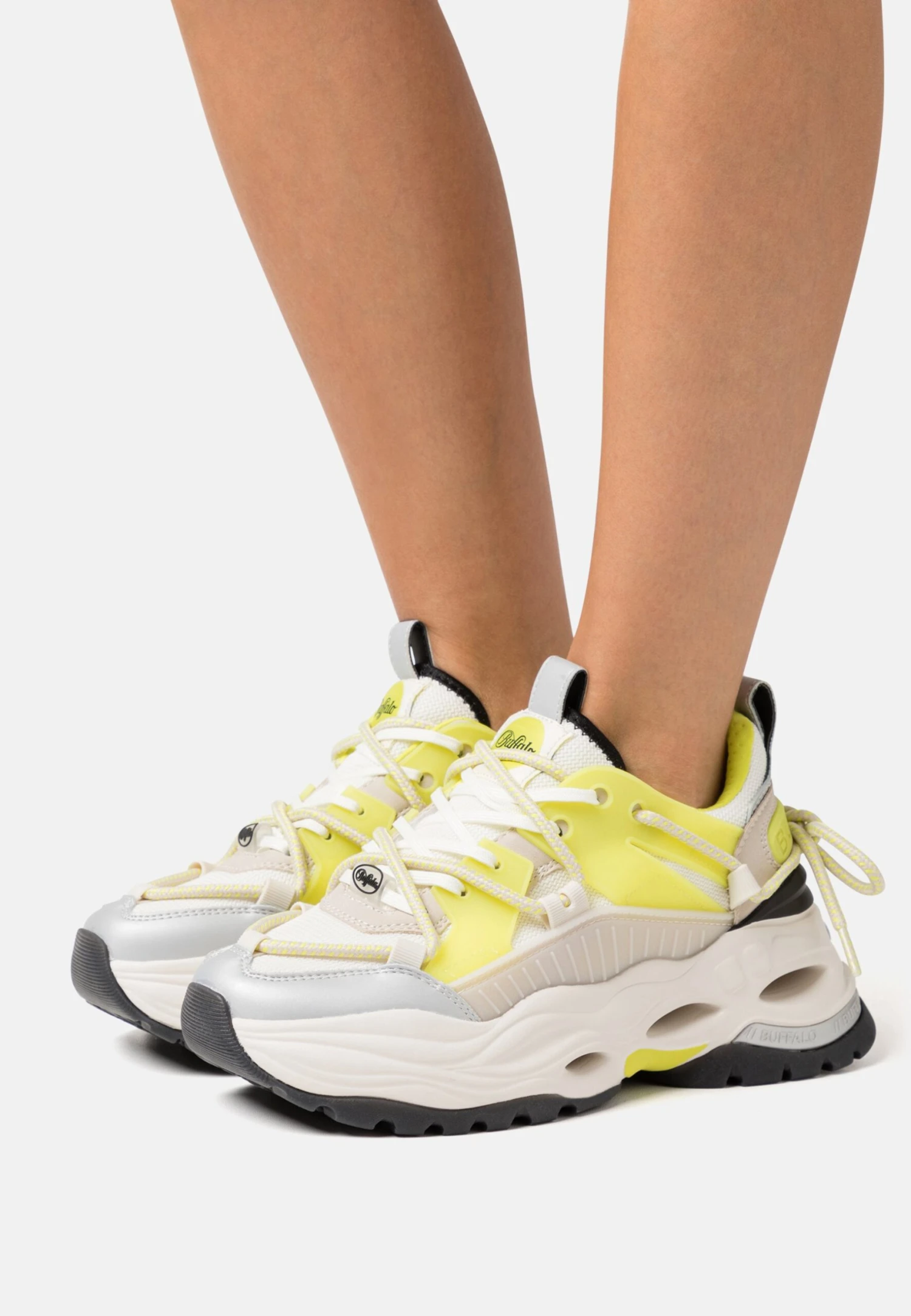 Buffalo Triplet Lace - Sneakers Basse - Cream/Lime 1 Buffalo Triplet Lace - Sneakers Basse - Cream/Lime