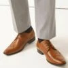 Next Wide Fit Brogue Shoes - Stringate Eleganti - Tan Brown