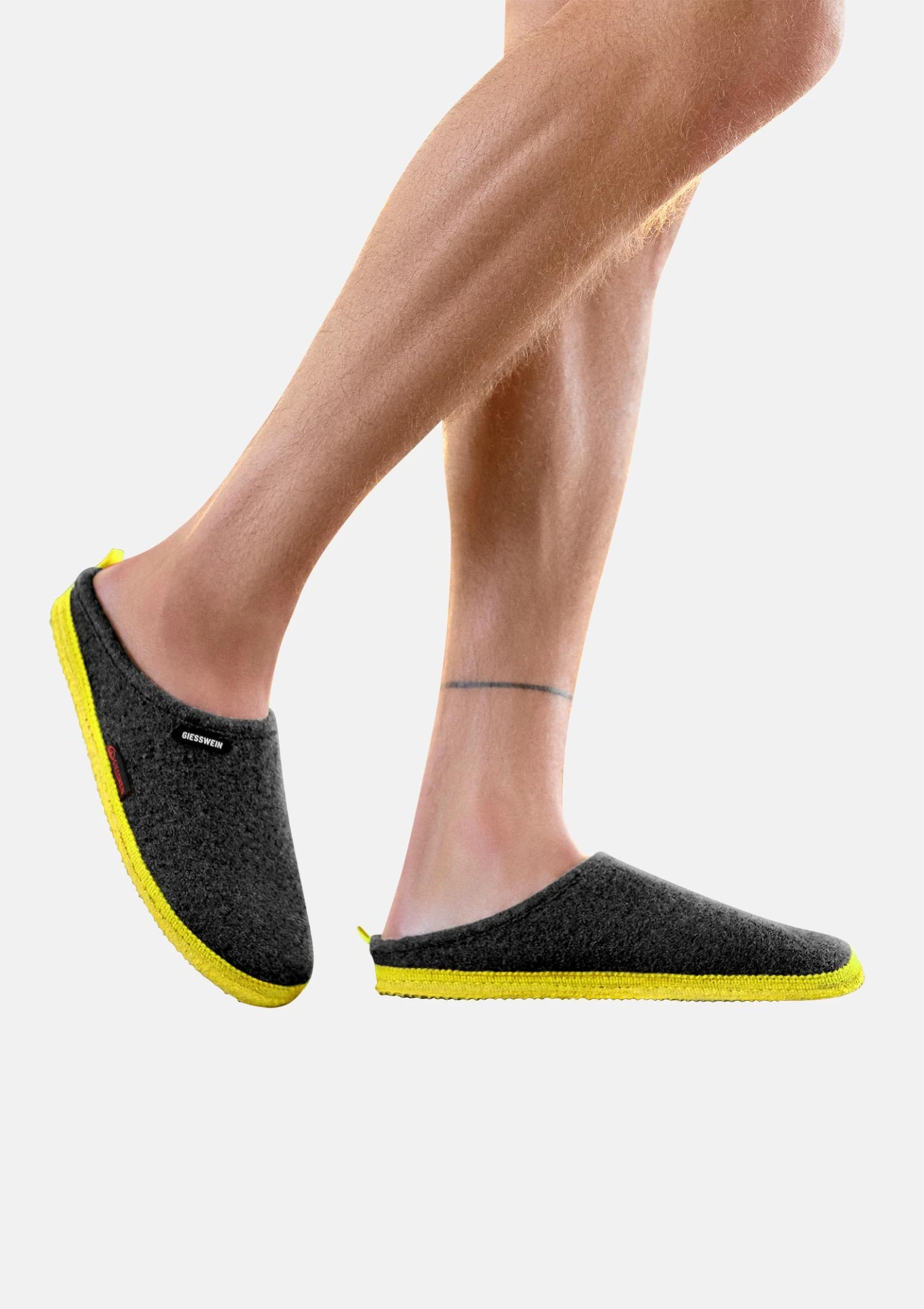 Giesswein Woolpops - Pantofole - Anthrazit/Lime 2 Giesswein Woolpops - Pantofole - Anthrazit/Lime - immagine 2