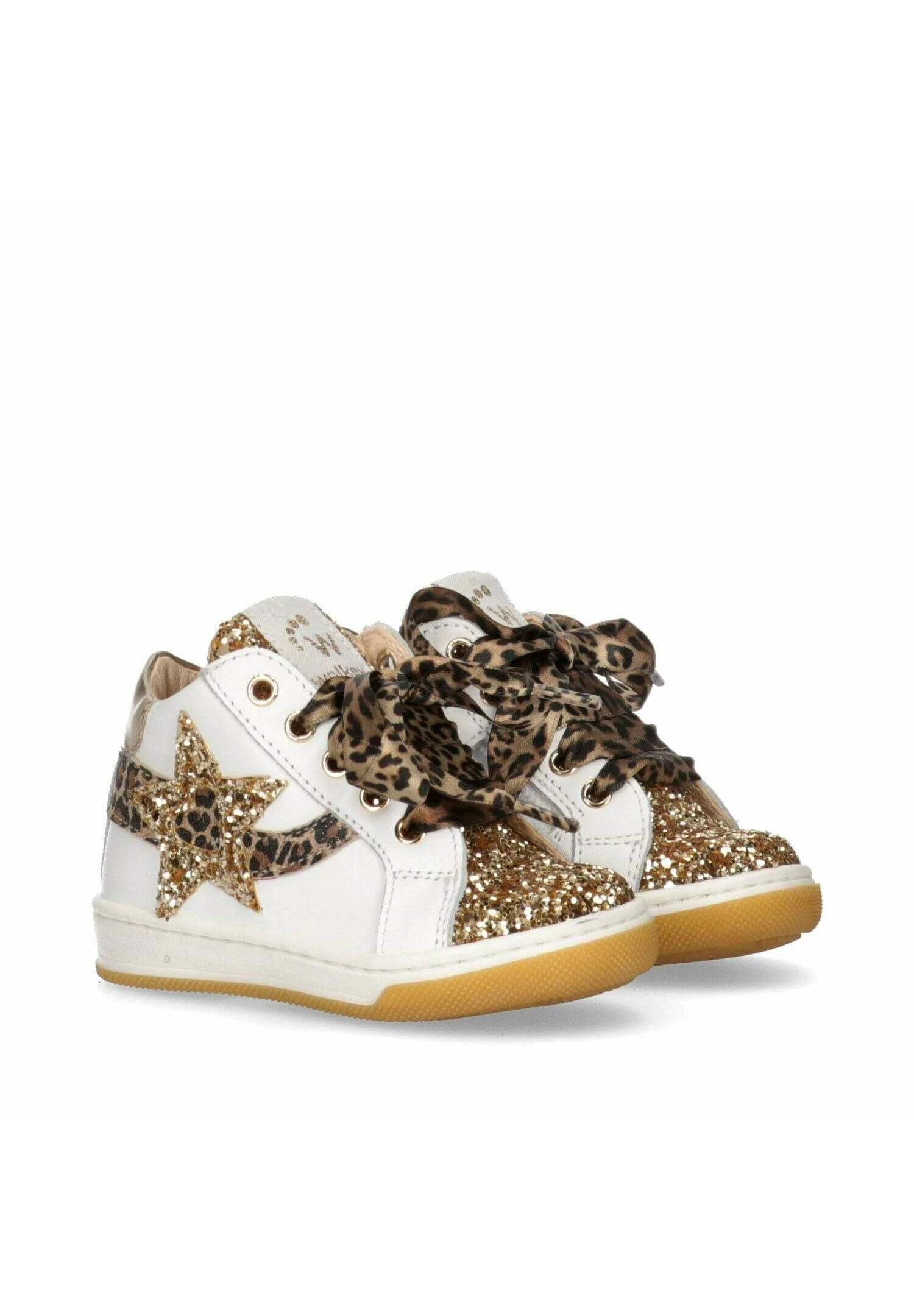 Lacci Leopardati E Glitter - Scarpe Primi Passi - Bianco 2 Lacci Leopardati E Glitter - Scarpe Primi Passi - Bianco - immagine 2