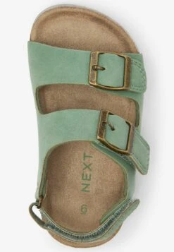 Next Cushioned Footbed Double Buckle Touch Fastening Corkbed SandalsSandaliSage Green Bambini Scarpe Neonato NX314G071-M11 -Chic Scarpe Negozio 749eb08a3cb74f6da858e25feb2235ff