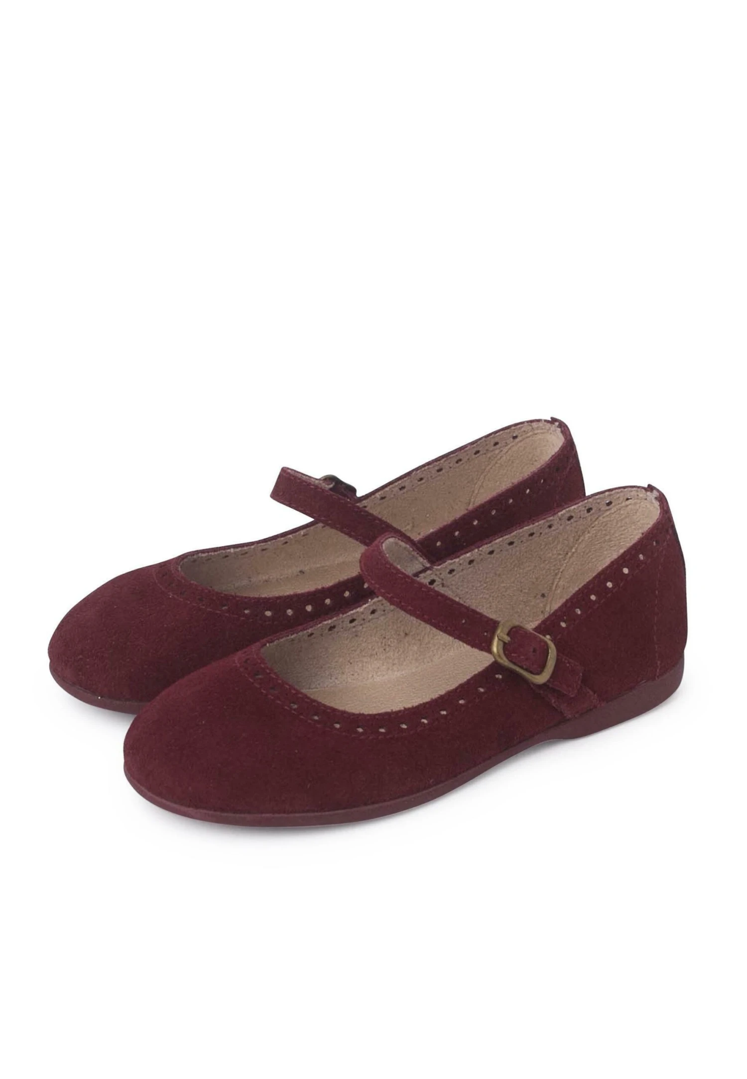 Hebilla Fina Y Picado - Ballerine Con Cinturino - Burdeos 2 Hebilla Fina Y Picado - Ballerine Con Cinturino - Burdeos - immagine 2
