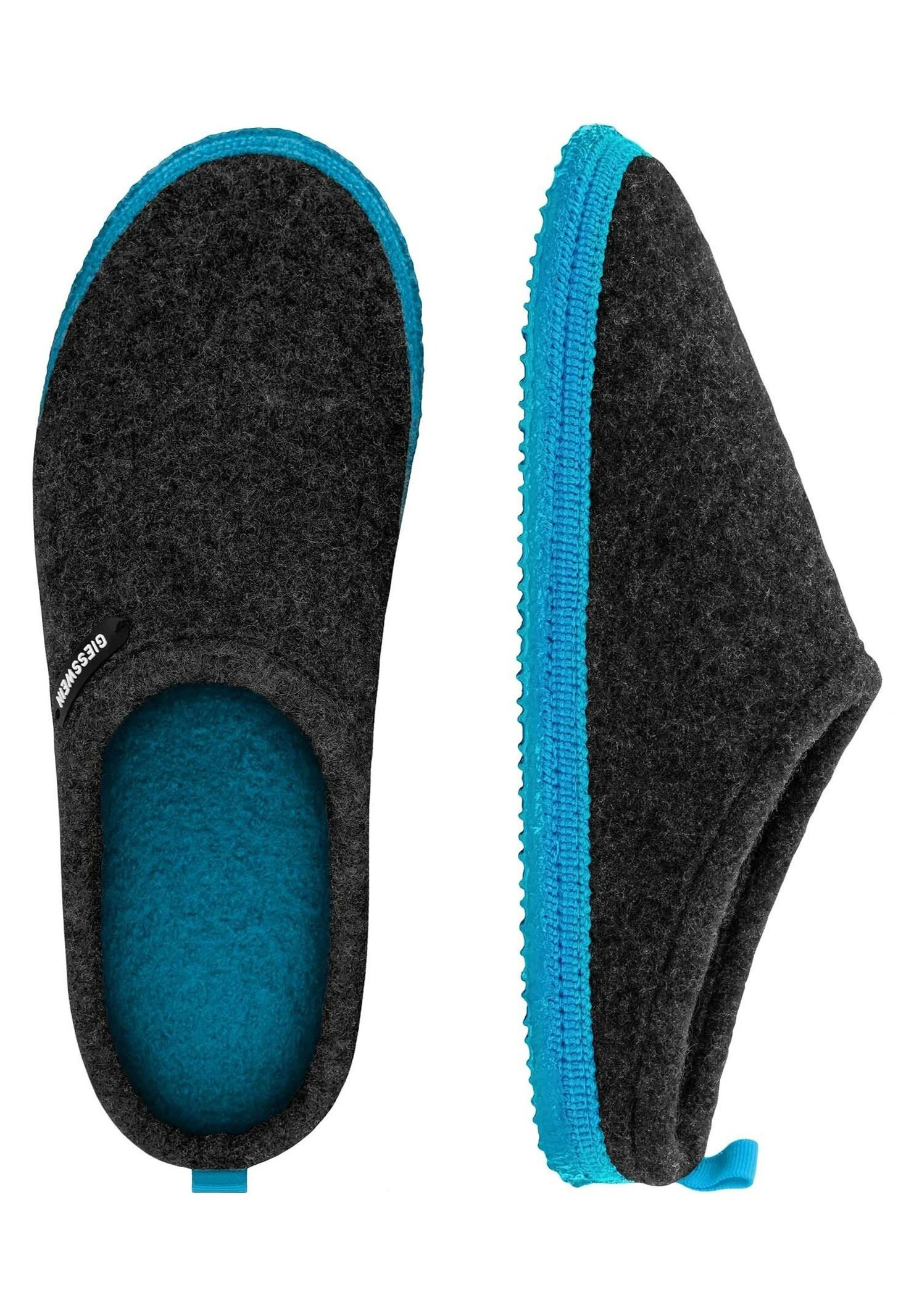 Giesswein Woolpops - Pantofole - Anthrazit/Türkis 4 Giesswein Woolpops - Pantofole - Anthrazit/Türkis - immagine 4