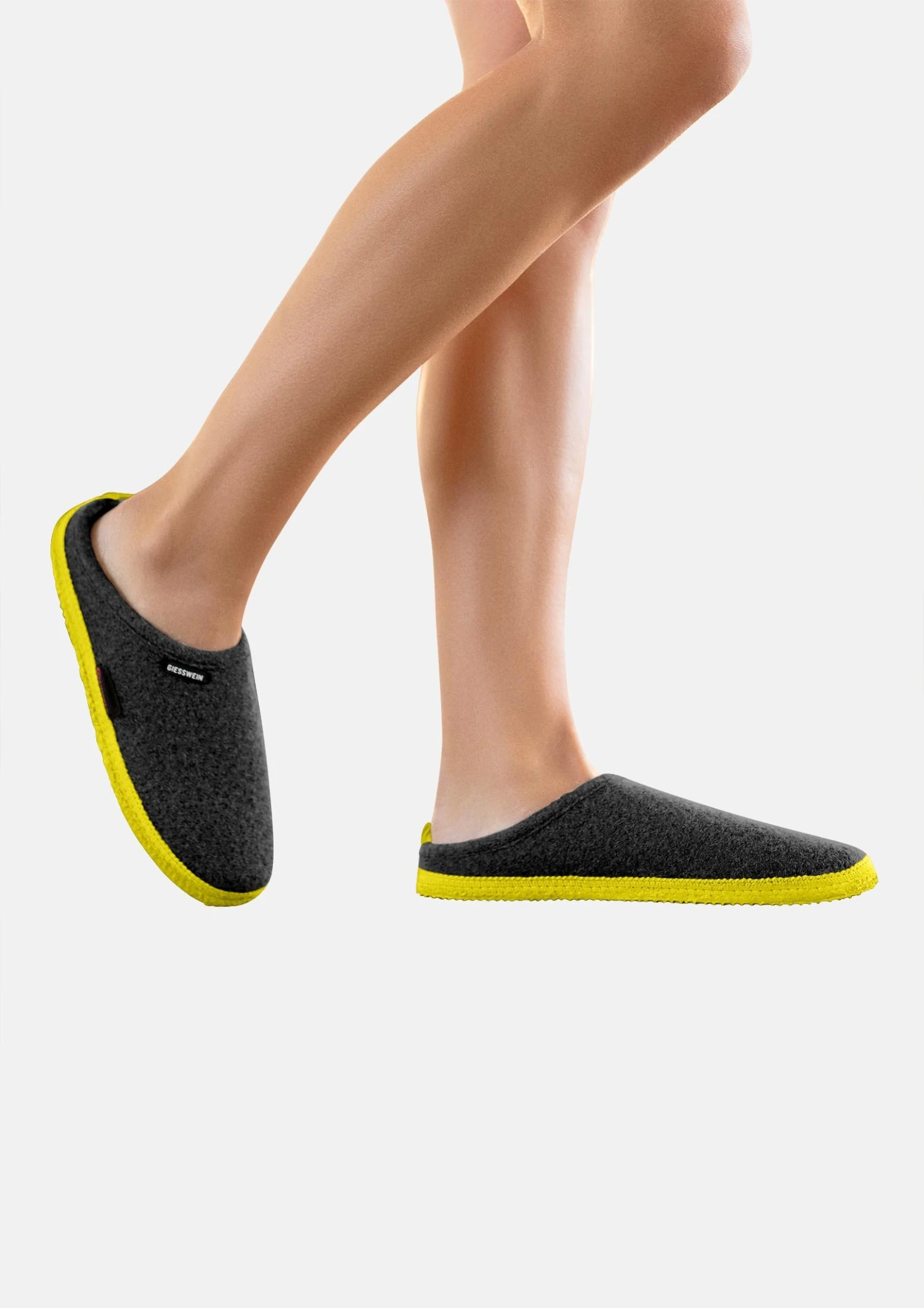 Giesswein Woolpops - Pantofole - Anthrazit/Lime 1 Giesswein Woolpops - Pantofole - Anthrazit/Lime