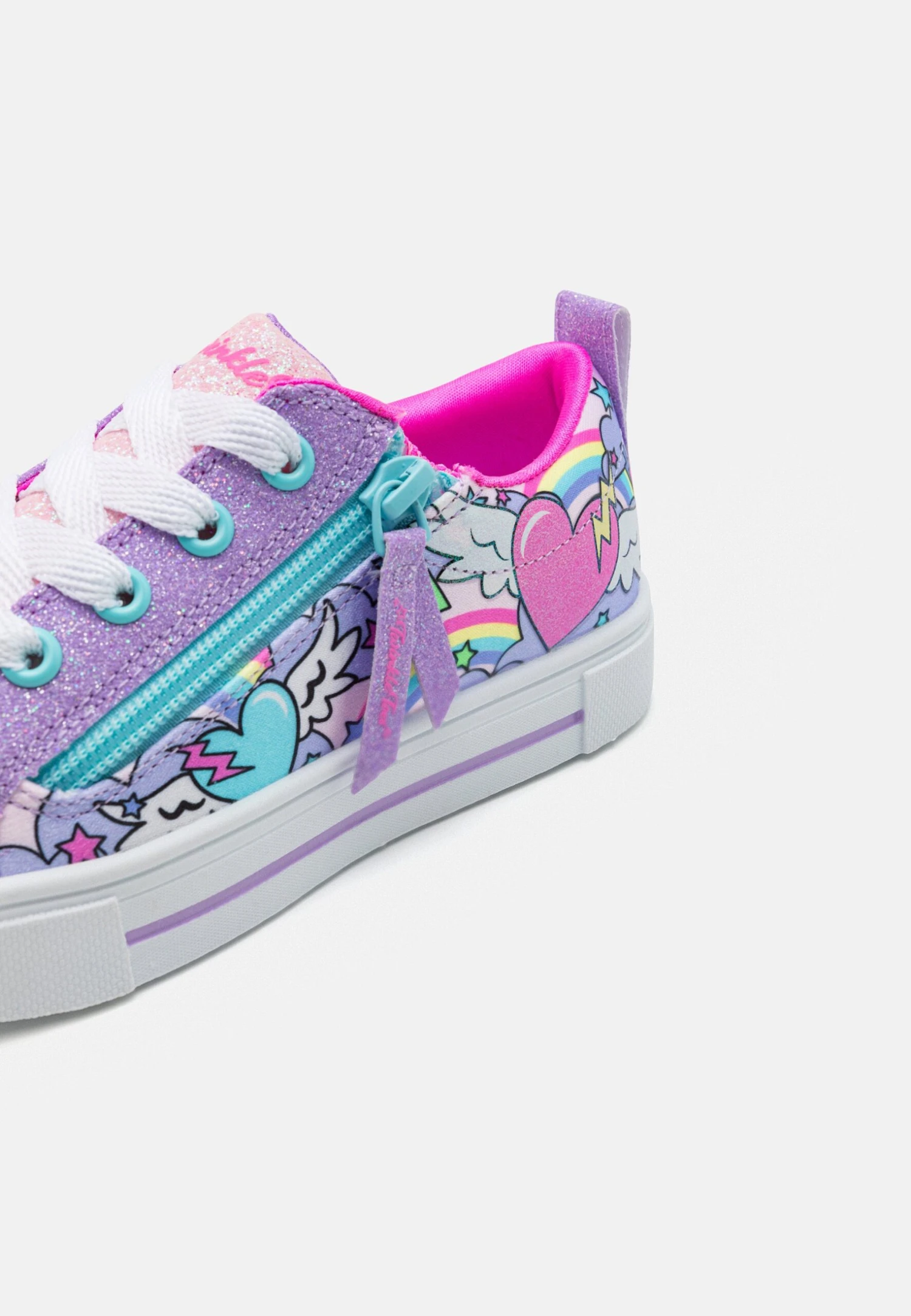 Skechers Rainbow Heart Lace Up Later Zipper DetailSneakers BasseLavender/Multi-Coloured Bambini Scarpe SK113D0JH-I11 6 Skechers Rainbow Heart Lace Up Later Zipper DetailSneakers BasseLavender/Multi-Coloured Bambini Scarpe SK113D0JH-I11 - immagine 6
